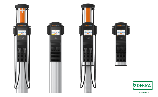 ChargePoint CP6000 ST product lineup with DEKRA 71-129372 icon