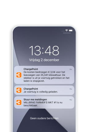 Screen ChargePoint app notifications